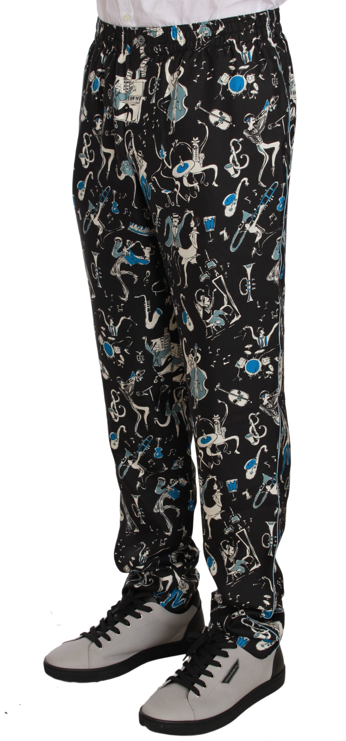 Dolce & Gabbana Black Musical Instrument Pyjama Trousers
