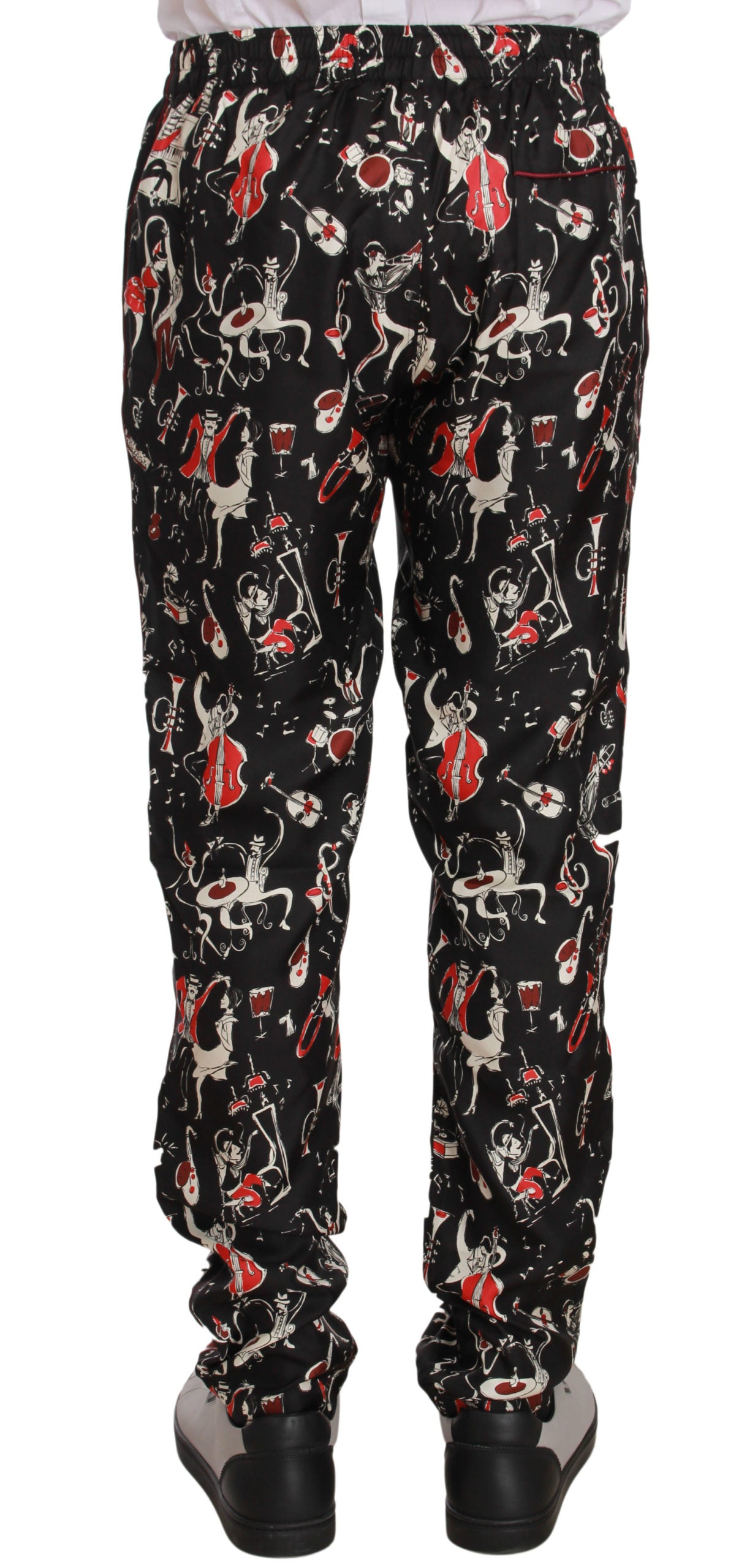 Dolce & Gabbana Red Musical Instrument Print Pajama Trousers