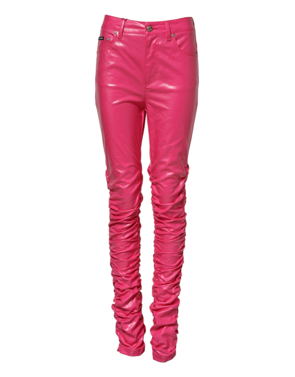 Dolce & Gabbana Pink Cotton High-Waist Skinny Jeans