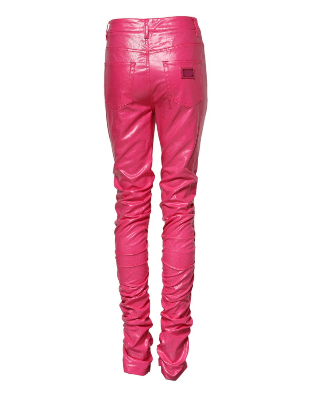 Dolce & Gabbana Pink Cotton High-Waist Skinny Jeans