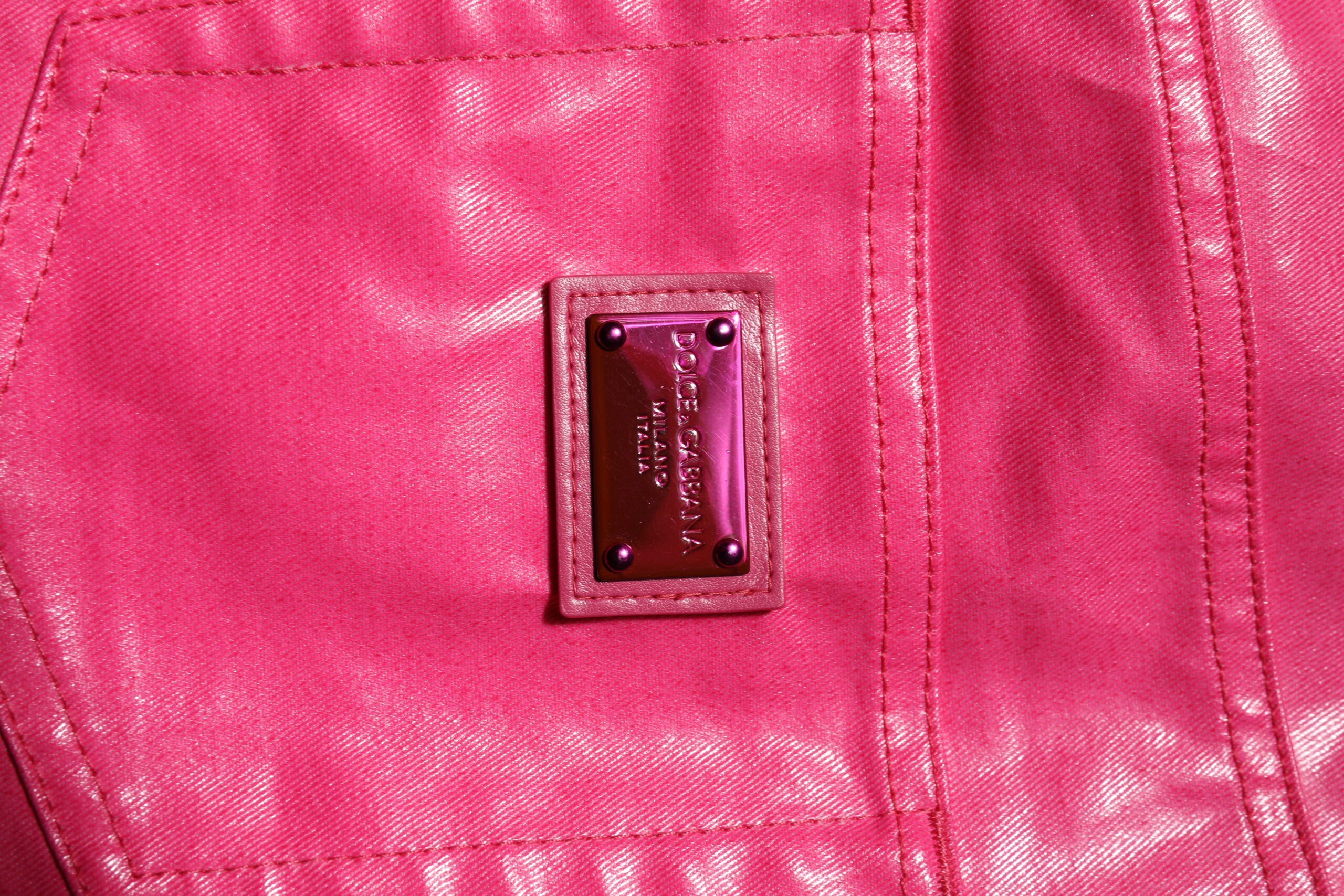 Dolce & Gabbana Pink Cotton High-Waist Skinny Jeans