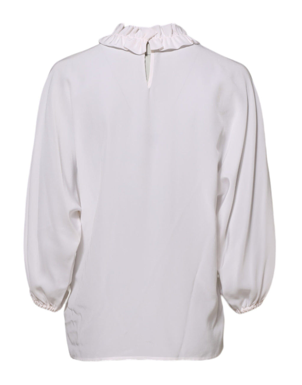 Dolce & Gabbana White Ruched Neckline Pullover Top