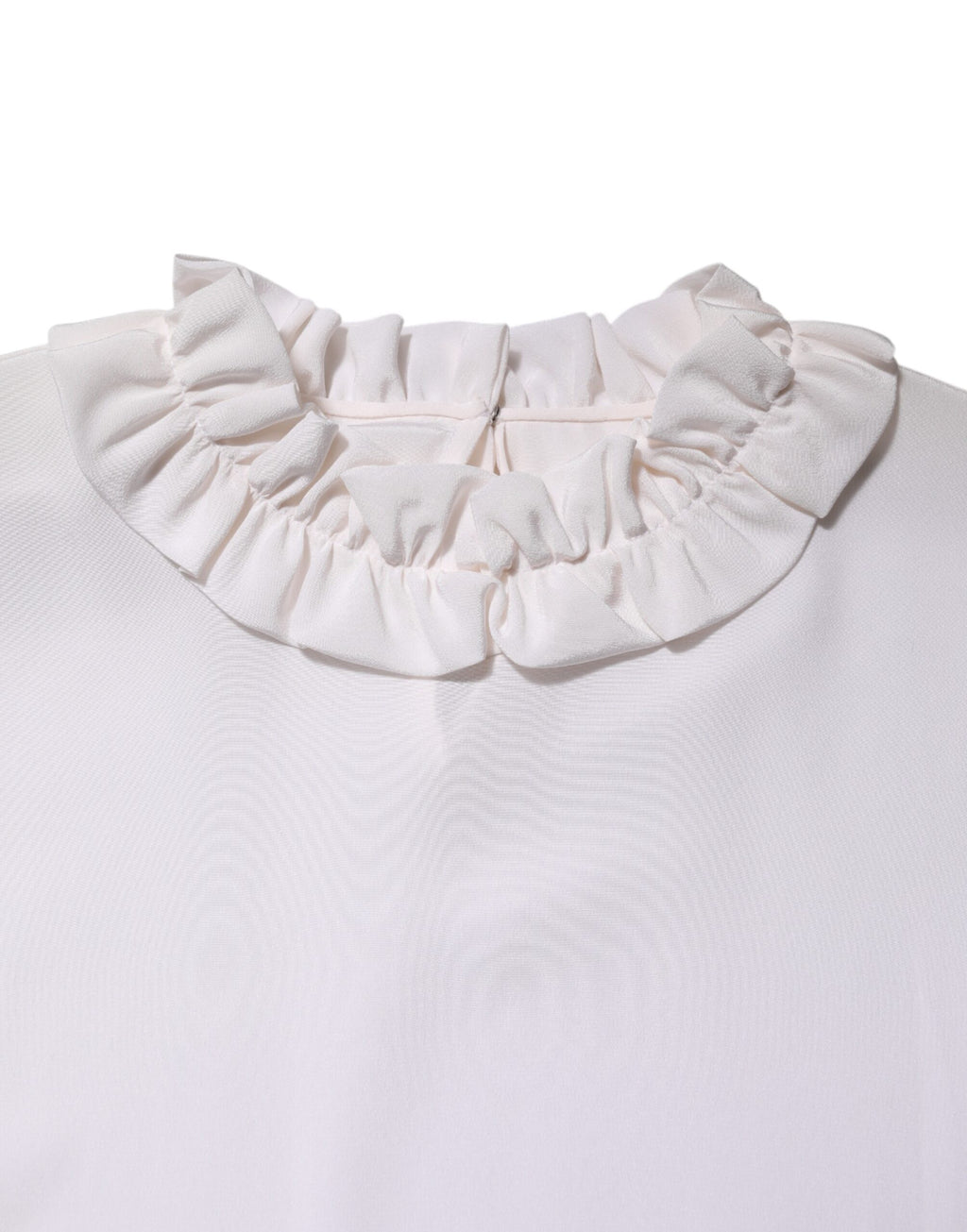 Dolce & Gabbana White Ruched Neckline Pullover Top
