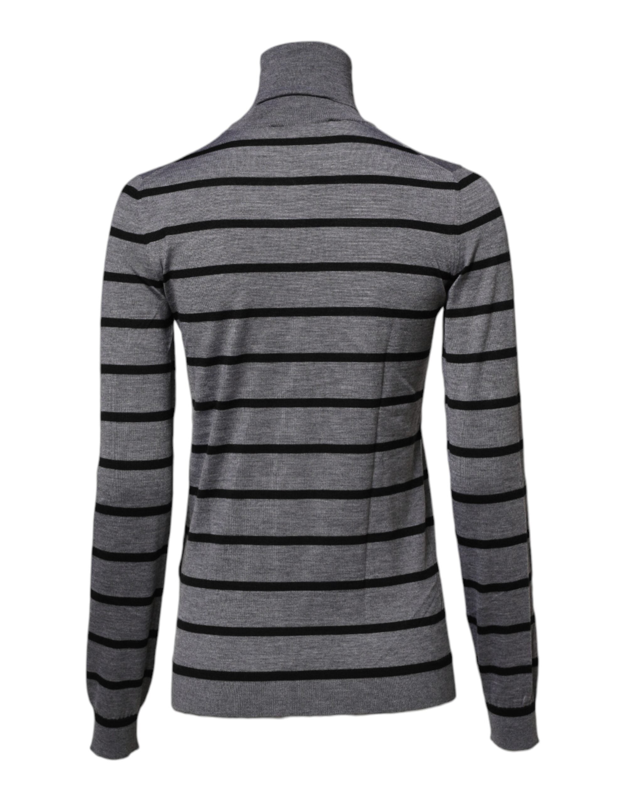 Dolce & Gabbana Grey Sweater with Floral Embroidery