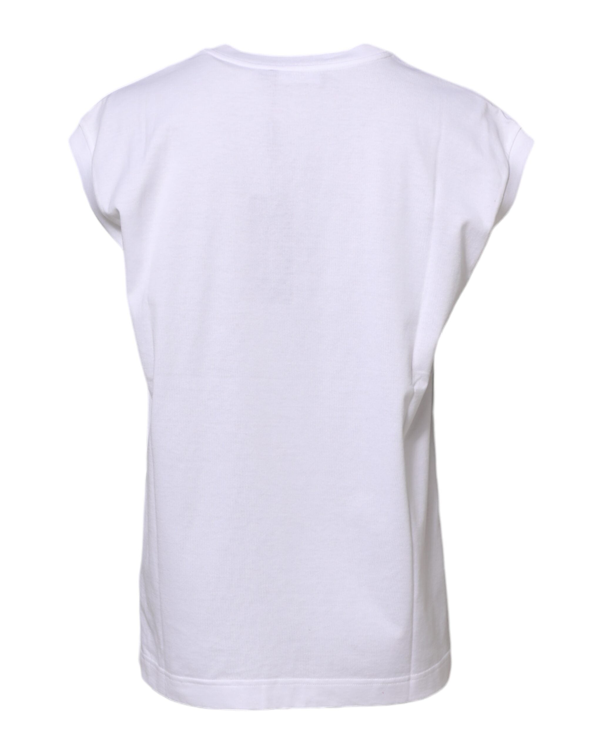 Dolce & Gabbana White Sleeveless Cotton Tank T-Shirt for Women