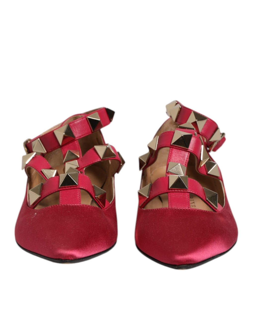 Prosperine Rose Gold Studded Pointed Toe Ballet Flats Shoes