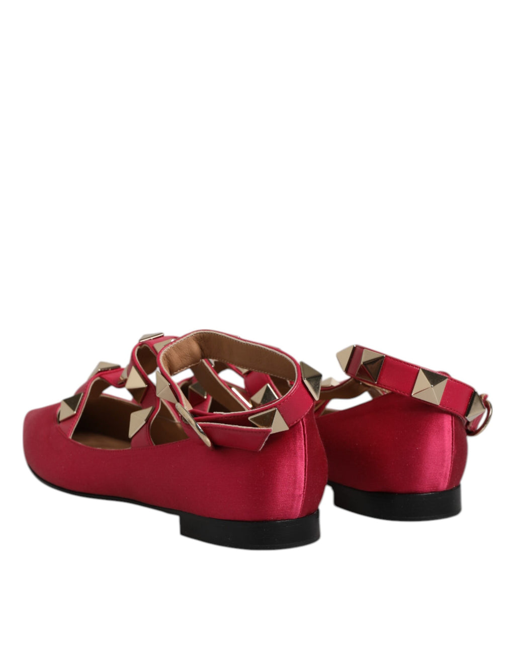 Prosperine Rose Gold Studded Pointed Toe Ballet Flats Shoes