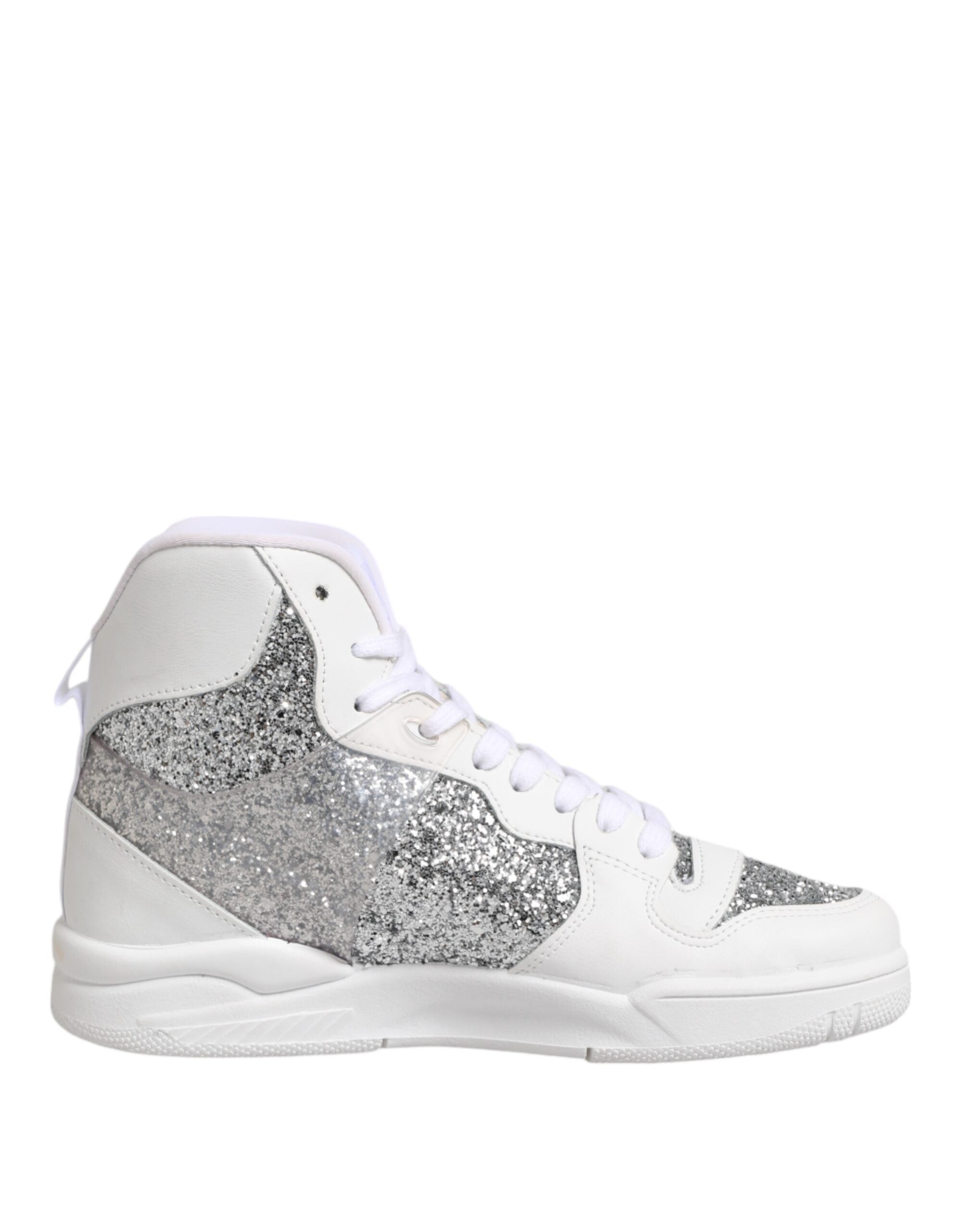 Chiara Ferragni Weiß Silber High Top Frauen Turnschuhe Schuhe
