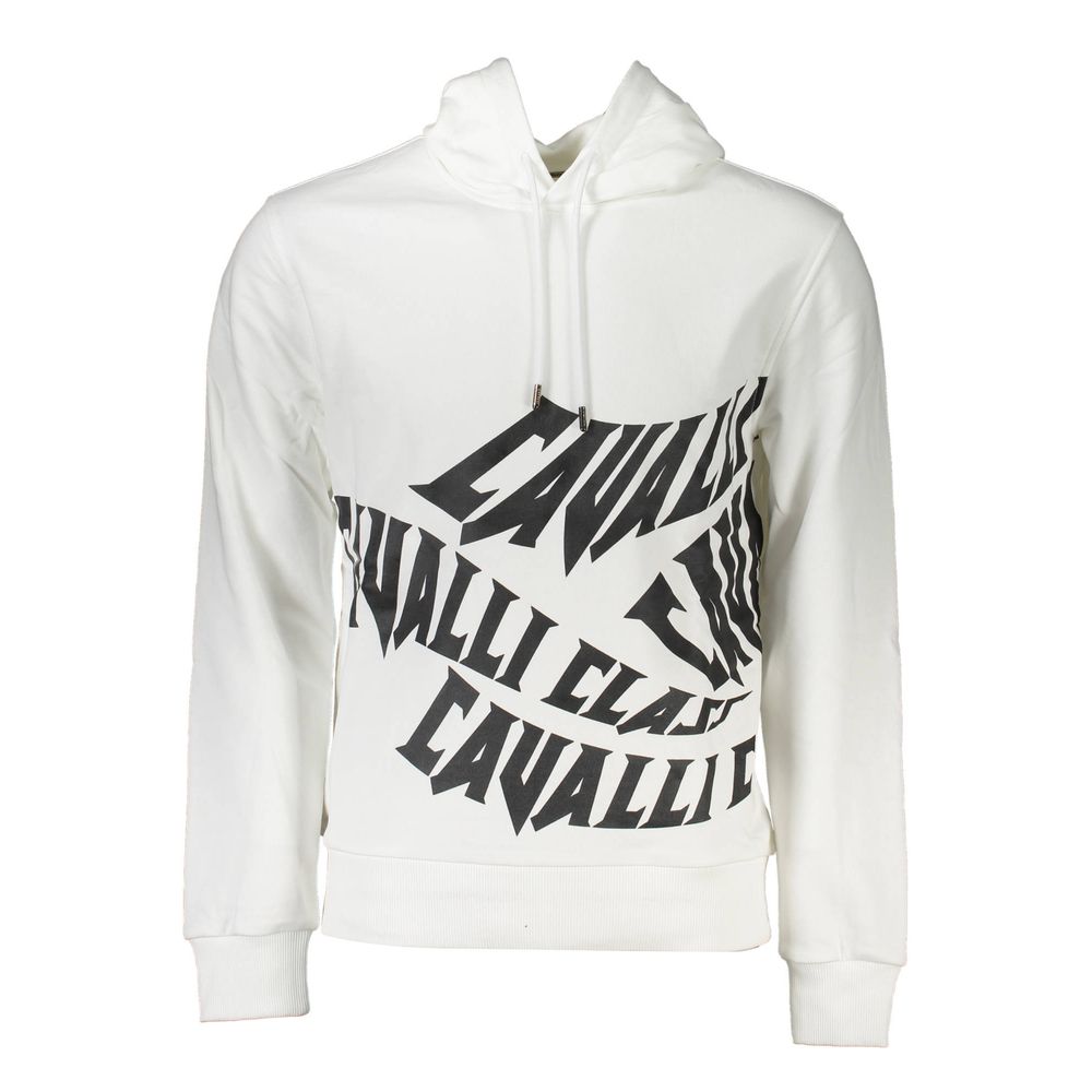 Cavalli Class Men's White Cotton Sweater