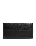 Dolce & Gabbana Schwarzes Leder Logo-Plakette Zip Around Continental Brieftasche