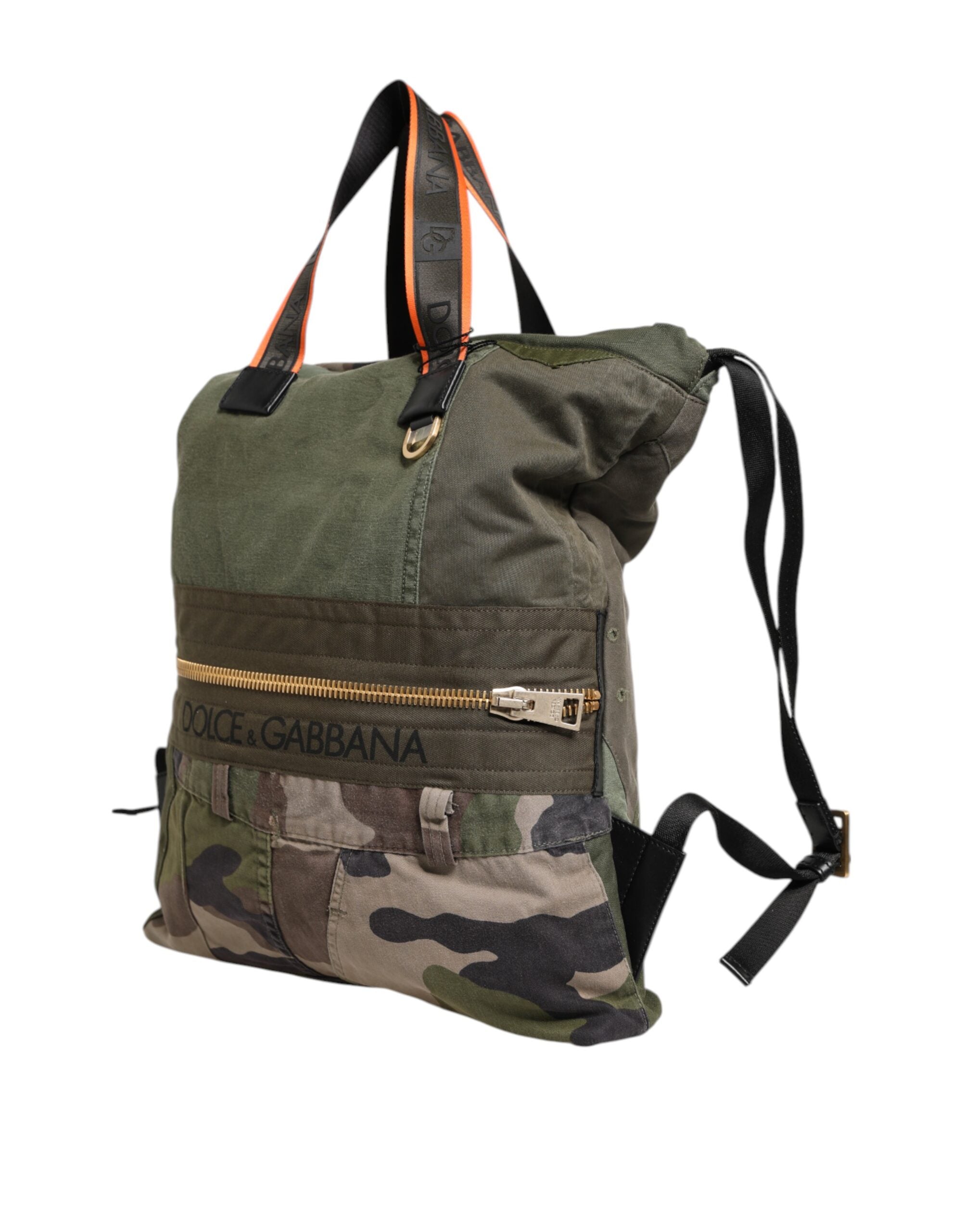 Dolce & Gabbana Militär Grün Patchwork Rucksack Rucksack Tasche