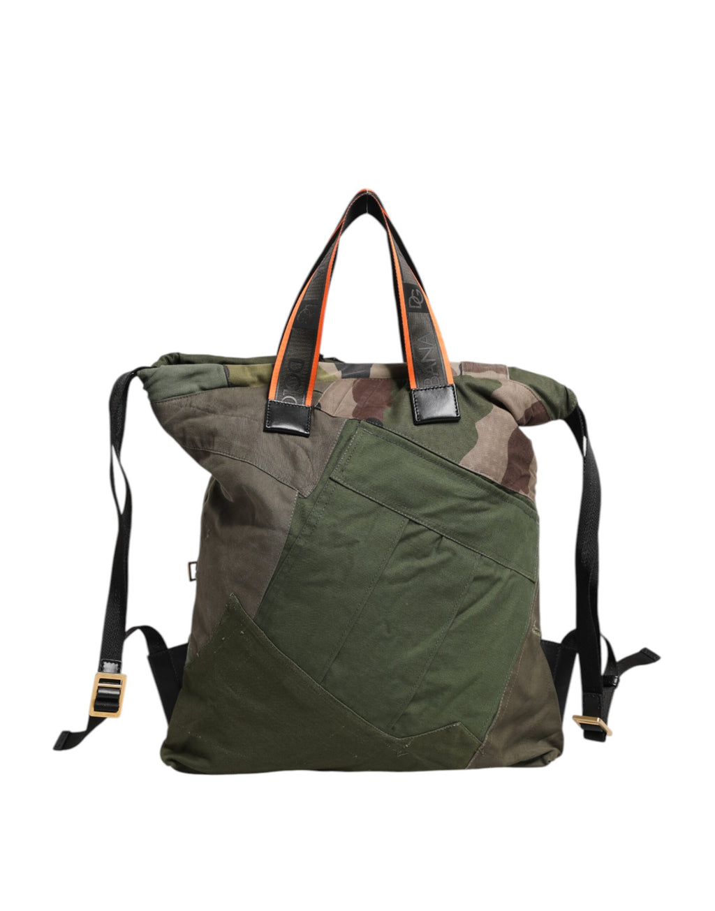Dolce & Gabbana Militär Grün Patchwork Rucksack Rucksack Tasche
