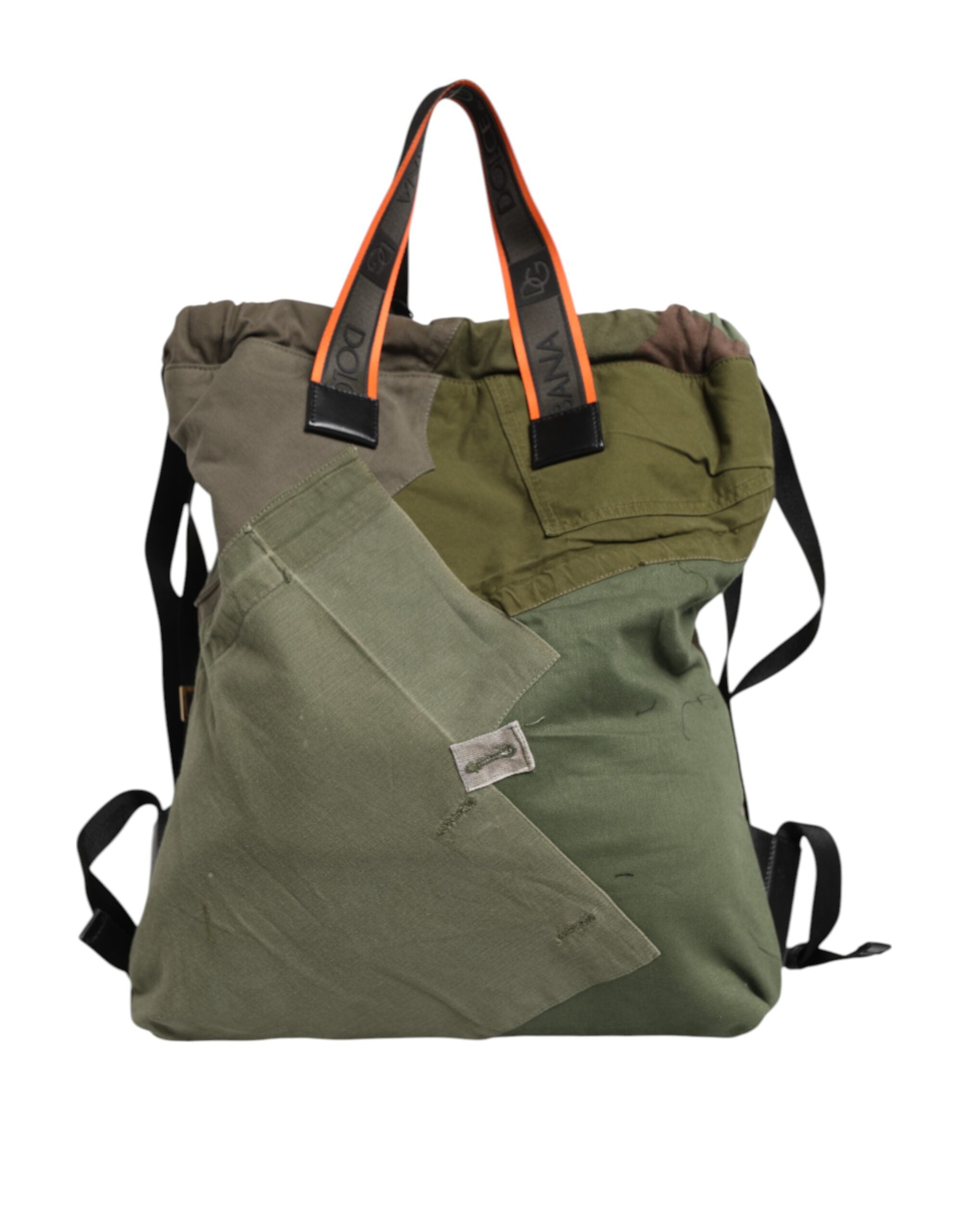 Dolce & Gabbana Militär Grün Patchwork Rucksack Rucksack Tasche
