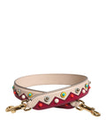 Dolce & Gabbana Beige Rote Lederhandtasche Accessoire Schulterriemen