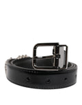 Dolce & Gabbana Black Belt with Ornate Metal Logo Buckle