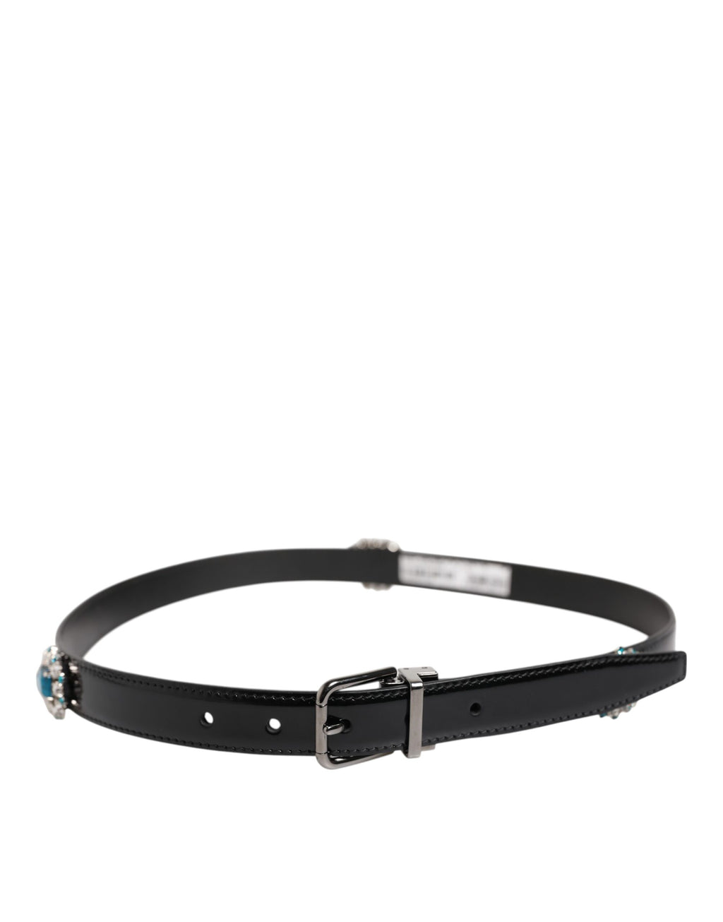 Dolce & Gabbana Black Belt with Ornate Metal Logo Buckle