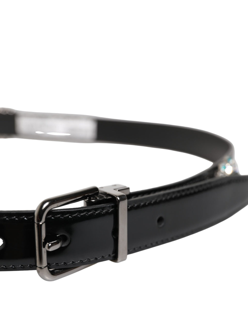 Dolce & Gabbana Black Belt with Ornate Metal Logo Buckle