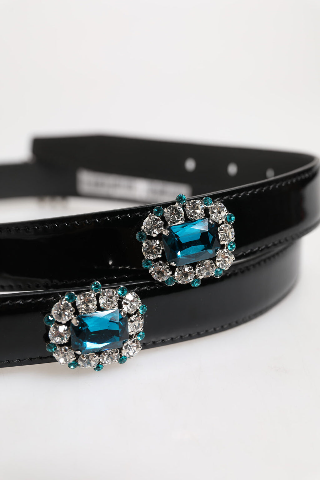 Dolce & Gabbana Black Belt with Ornate Metal Logo Buckle