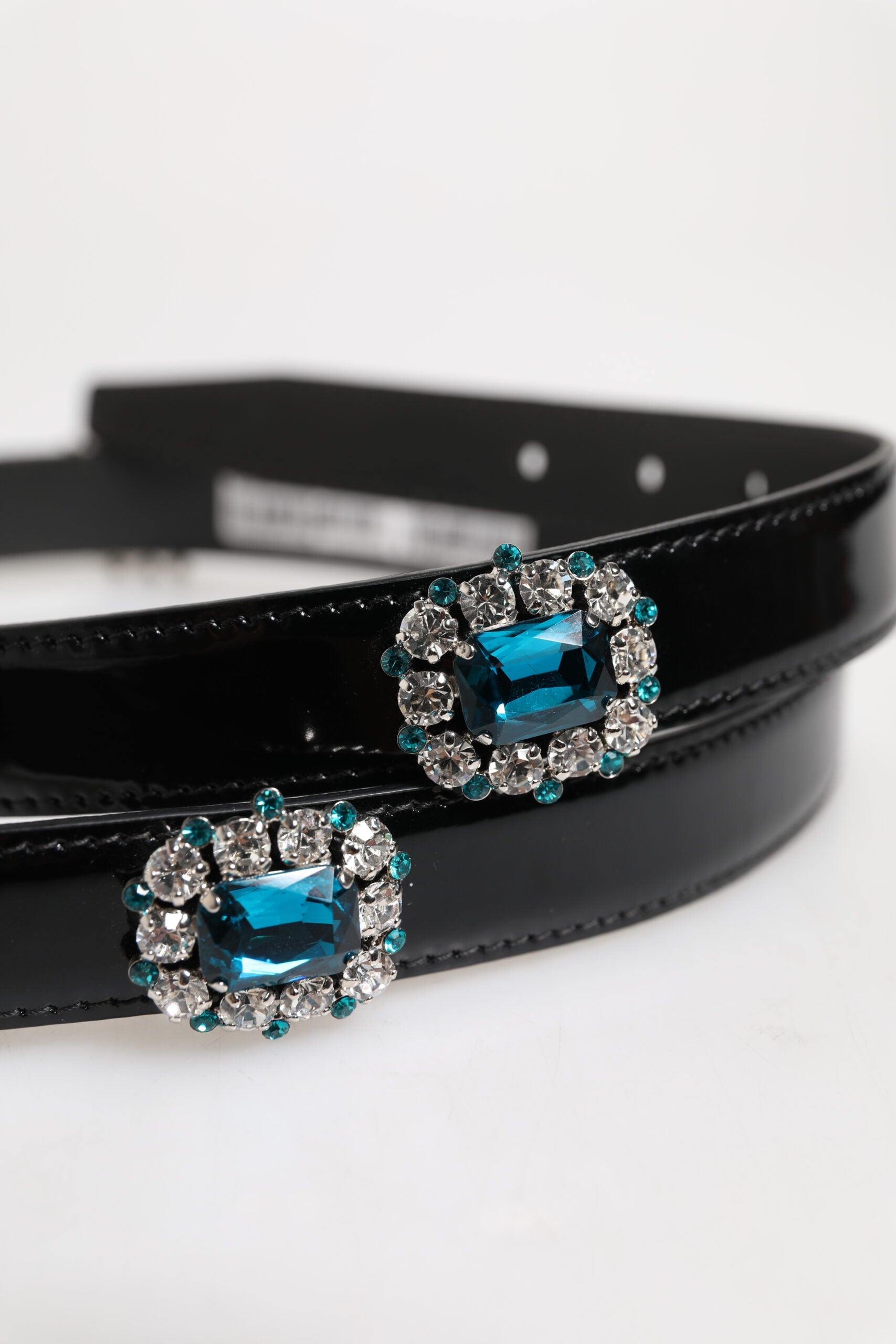 Dolce & Gabbana Black Belt with Ornate Metal Logo Buckle
