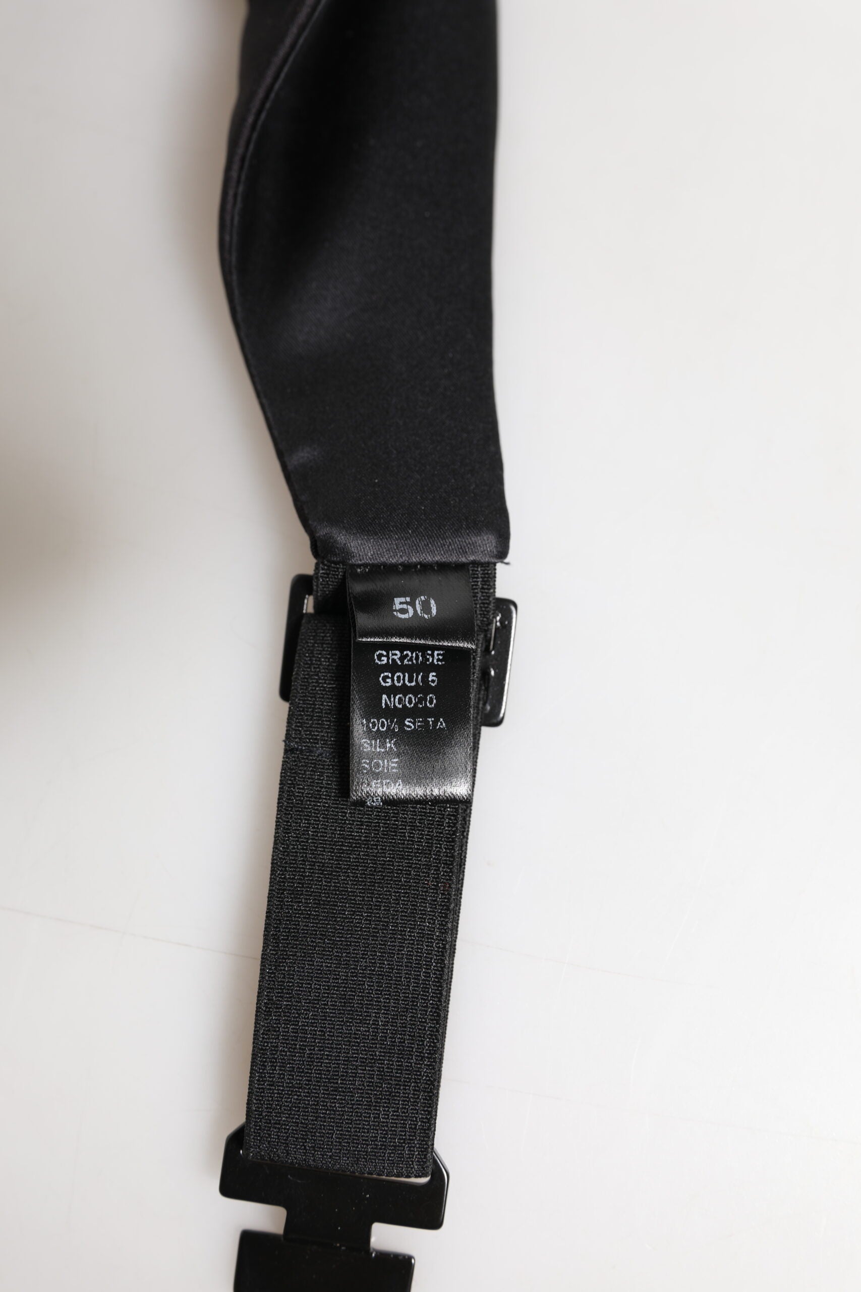 Dolce & Gabbana Schwarzer Herren 100% Seidengürtel Breite Taille Kummerbund