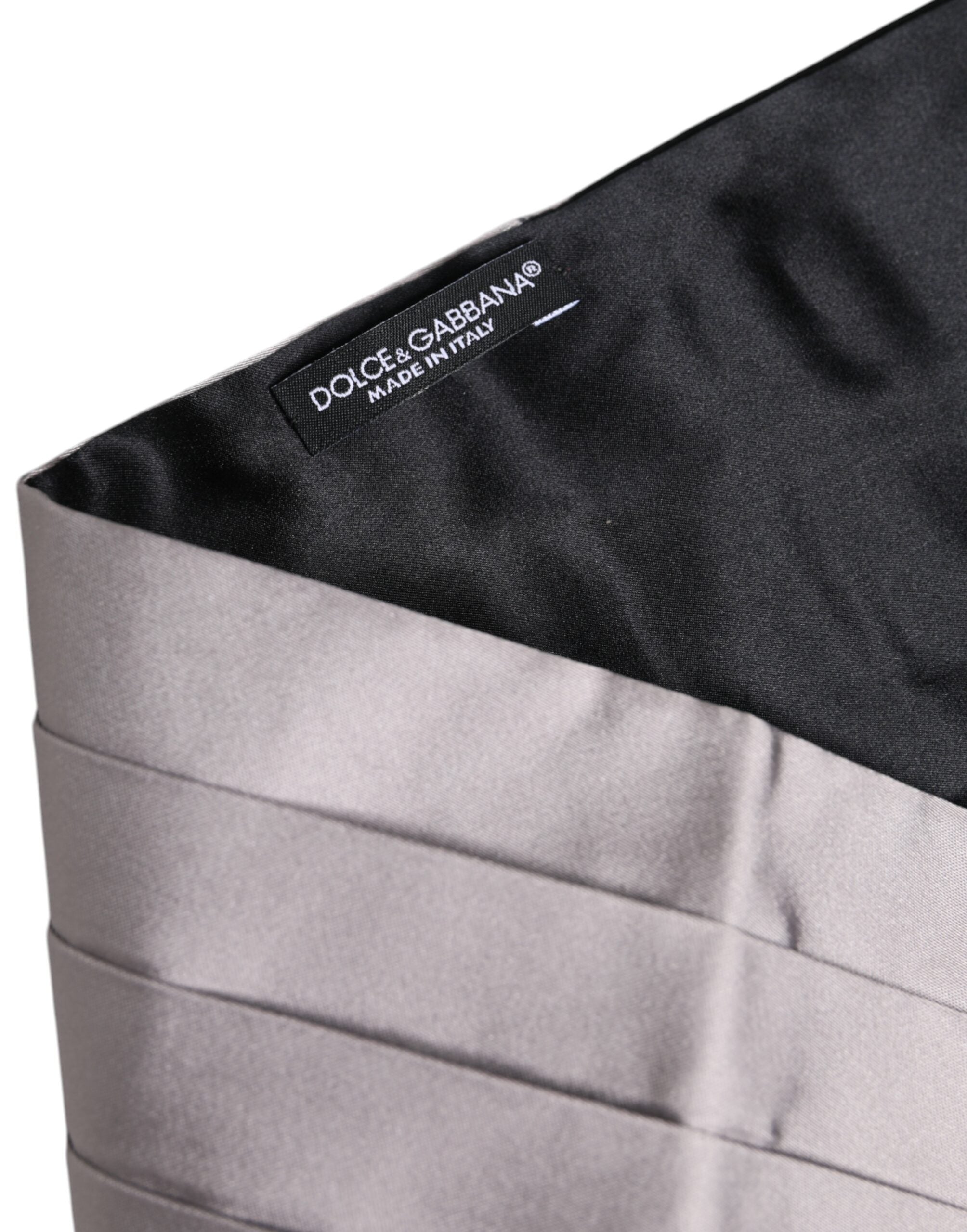 Dolce & Gabbana Men's Grey 100% Silk Wide Waist Cummerbund