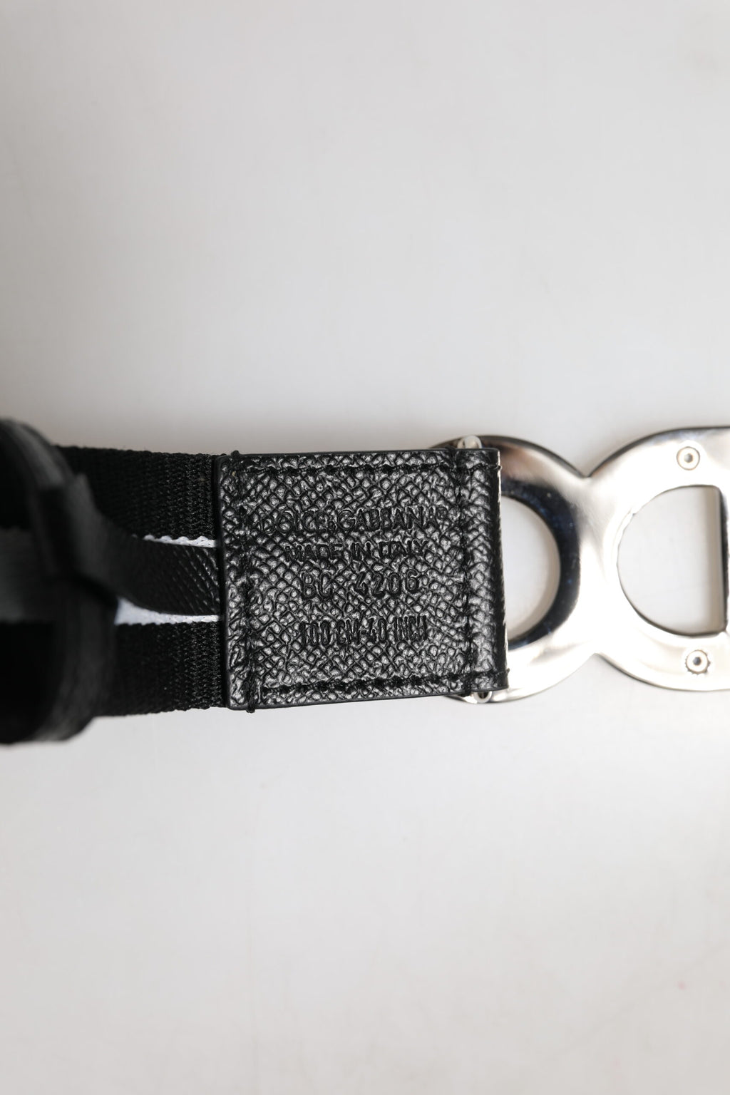Dolce & Gabbana Black Cotton Belt with Gold Buckle and DG Logo