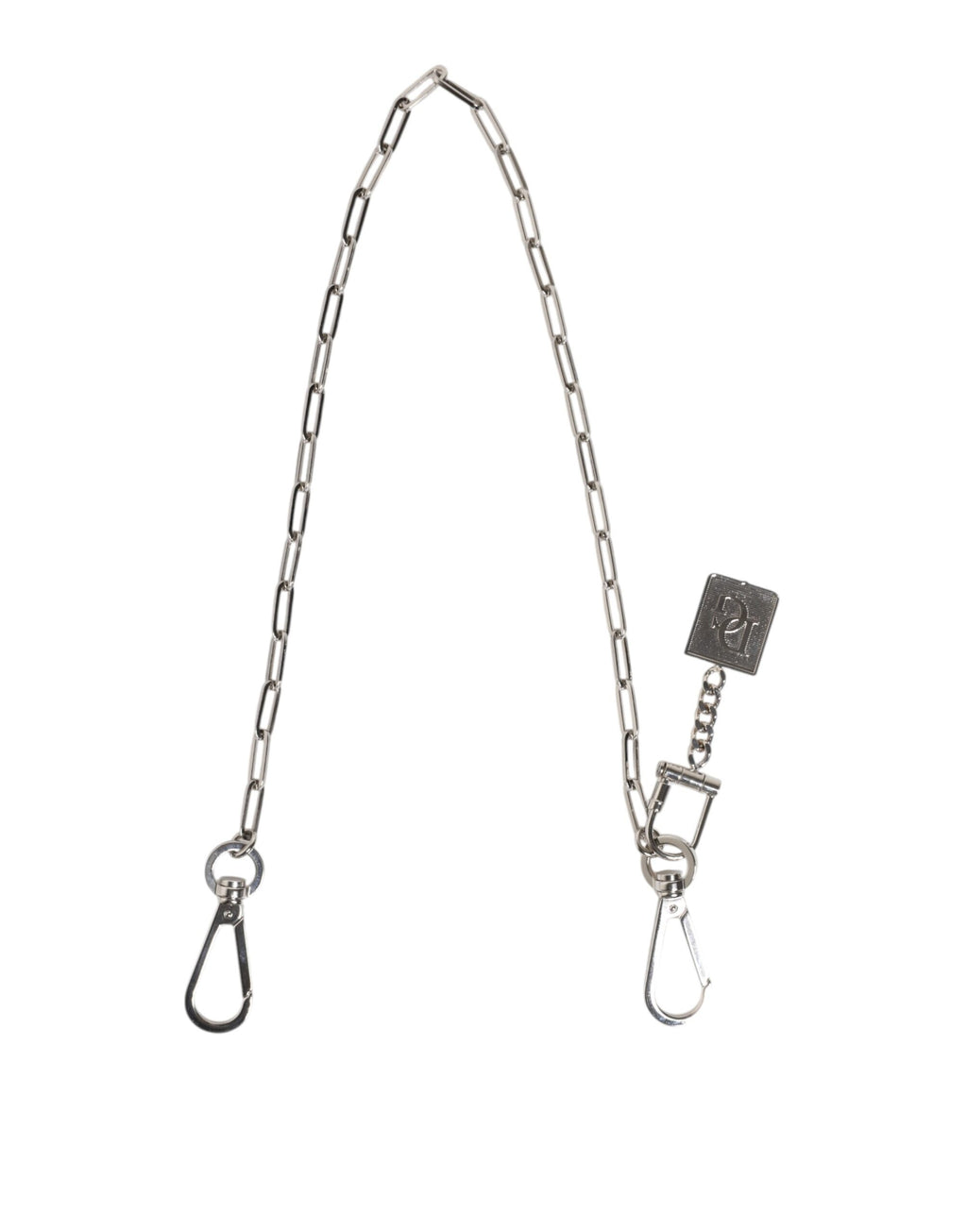 Dolce & Gabbana Silberfarbene Metallkette DG Charm Gürtel Schlüsselanhänger