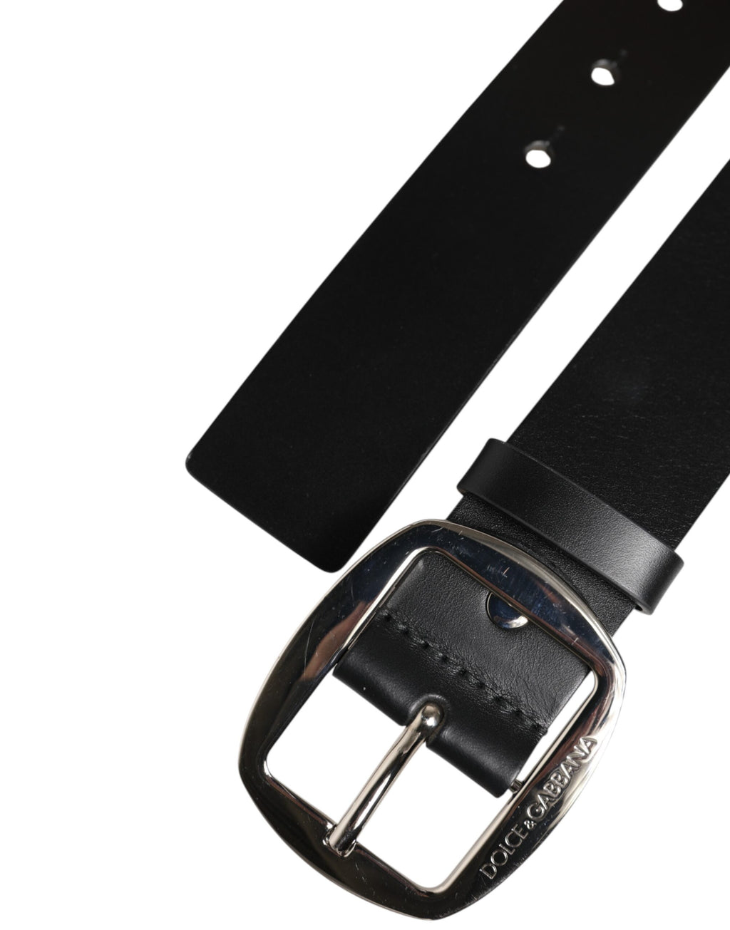 Dolce & Gabbana Schwarzer Ledergürtel mit klassischer Metallschnalle
