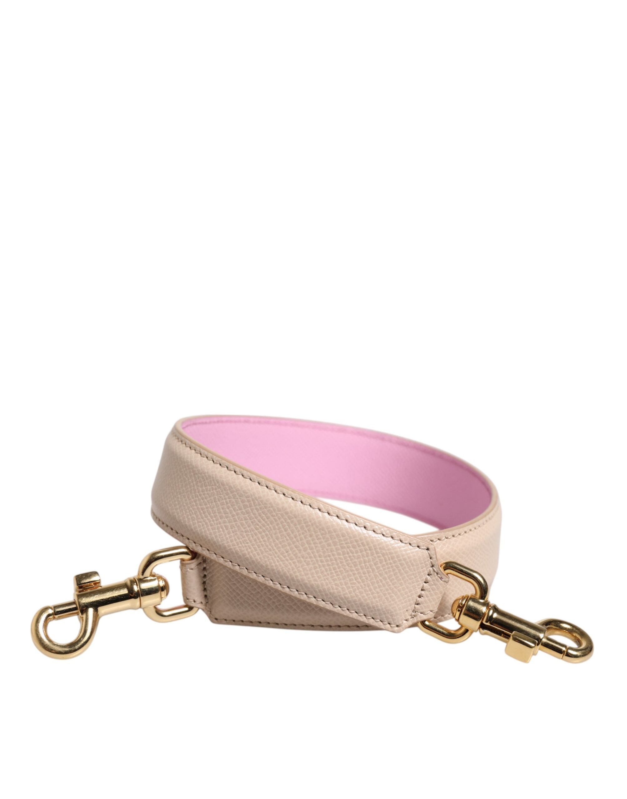Dolce & Gabbana Beige Rosa Lederhandtasche Accessoire Schulterriemen