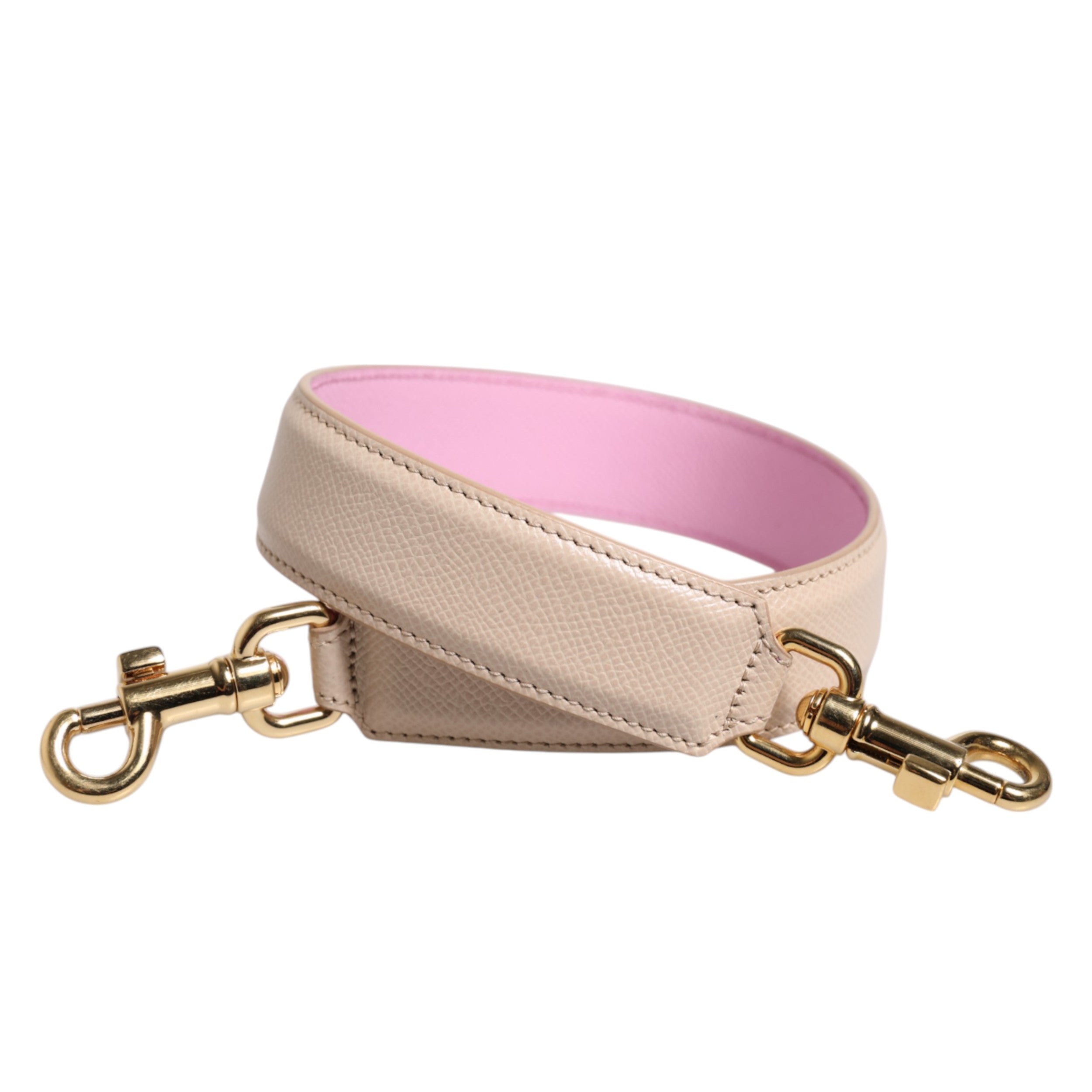 Dolce & Gabbana Beige Rosa Lederhandtasche Accessoire Schulterriemen