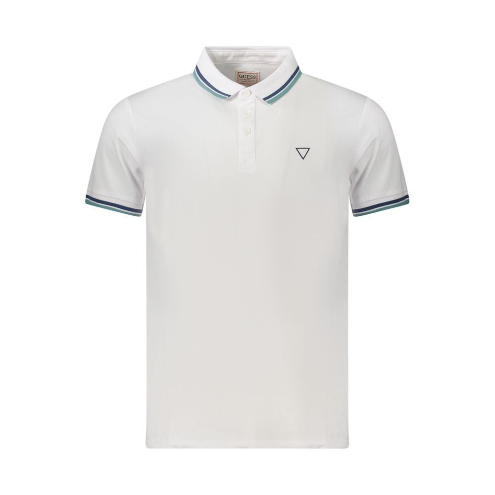 Guess Jeans Weißes Herren-Poloshirt aus Baumwolle