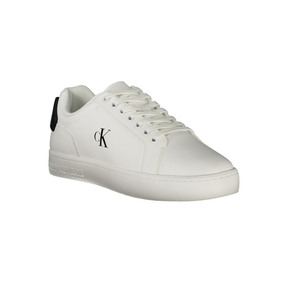 Calvin Klein Men's White Leather Sneakers