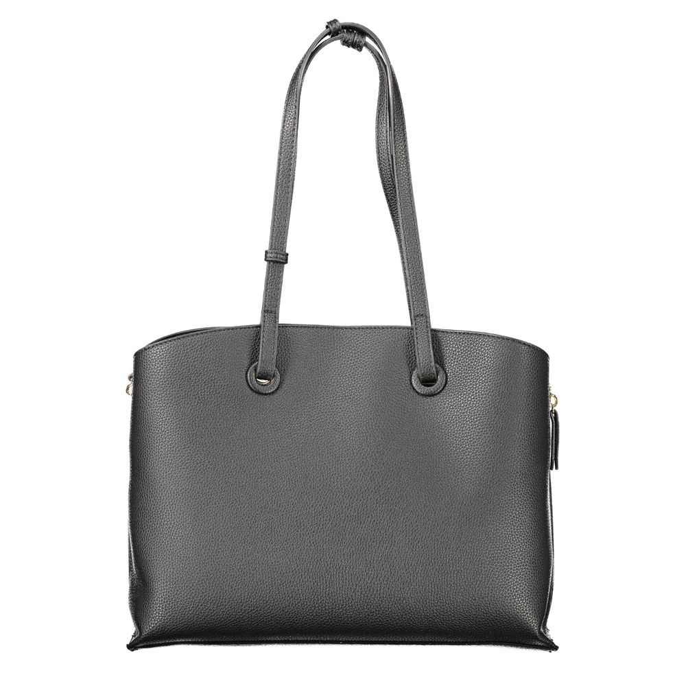 Mario Valentino Schwarze Damen-Handtasche aus Polyethylen