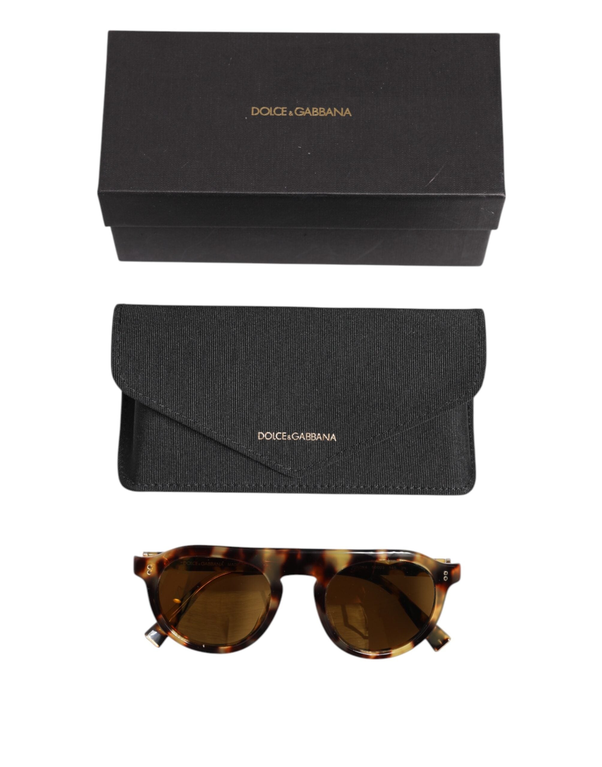 Dolce & Gabbana Brown Leopard Print Acetate Sunglasses