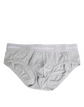 Dolce & Gabbana Grauer Baumwoll-Stretch-Slip Regular Unterwäsche