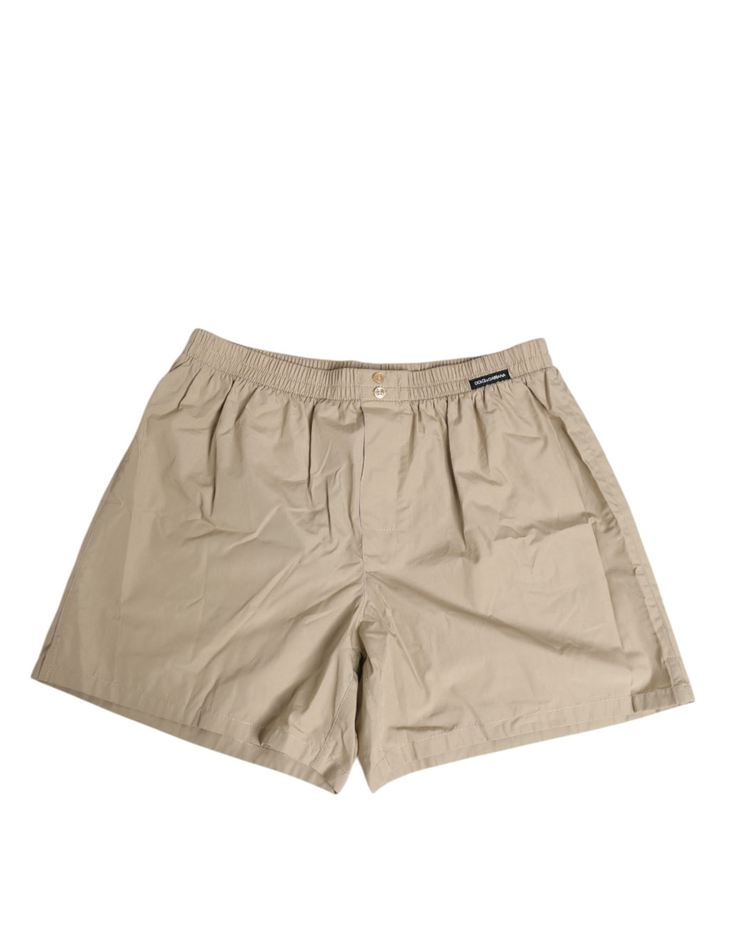 Dolce & Gabbana Beige Cotton Regular Boxer Briefs Underwear