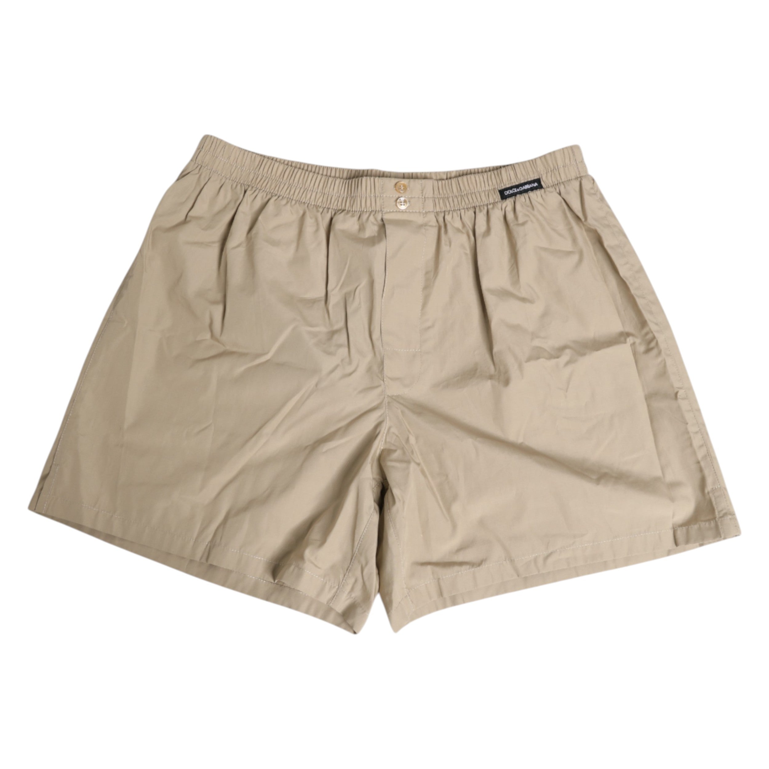 Dolce & Gabbana Beige Cotton Regular Boxer Briefs Underwear