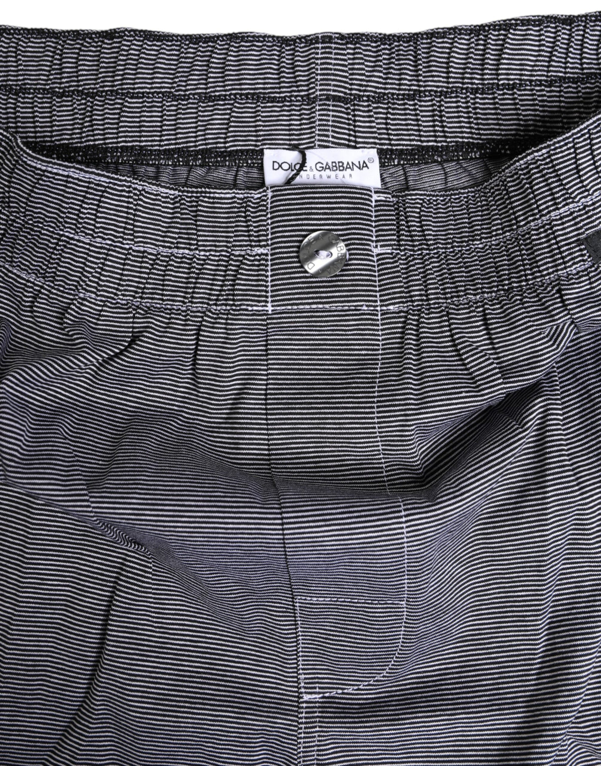 Dolce & Gabbana Graue gestreifte Baumwoll-Boxer-Unterwäsche Regular