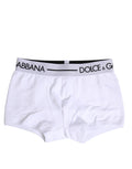 Dolce & Gabbana Weiße Cotton Stretch Regular Boxer Unterwäsche