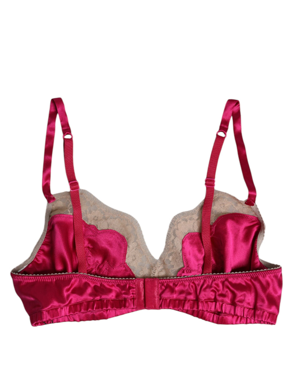 Dolce & Gabbana Magenta Floral Lace Silk Non-Wire Bra Underwear