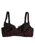 Dolce & Gabbana Black and Red Polka Dot Underwired Balconette Lingerie