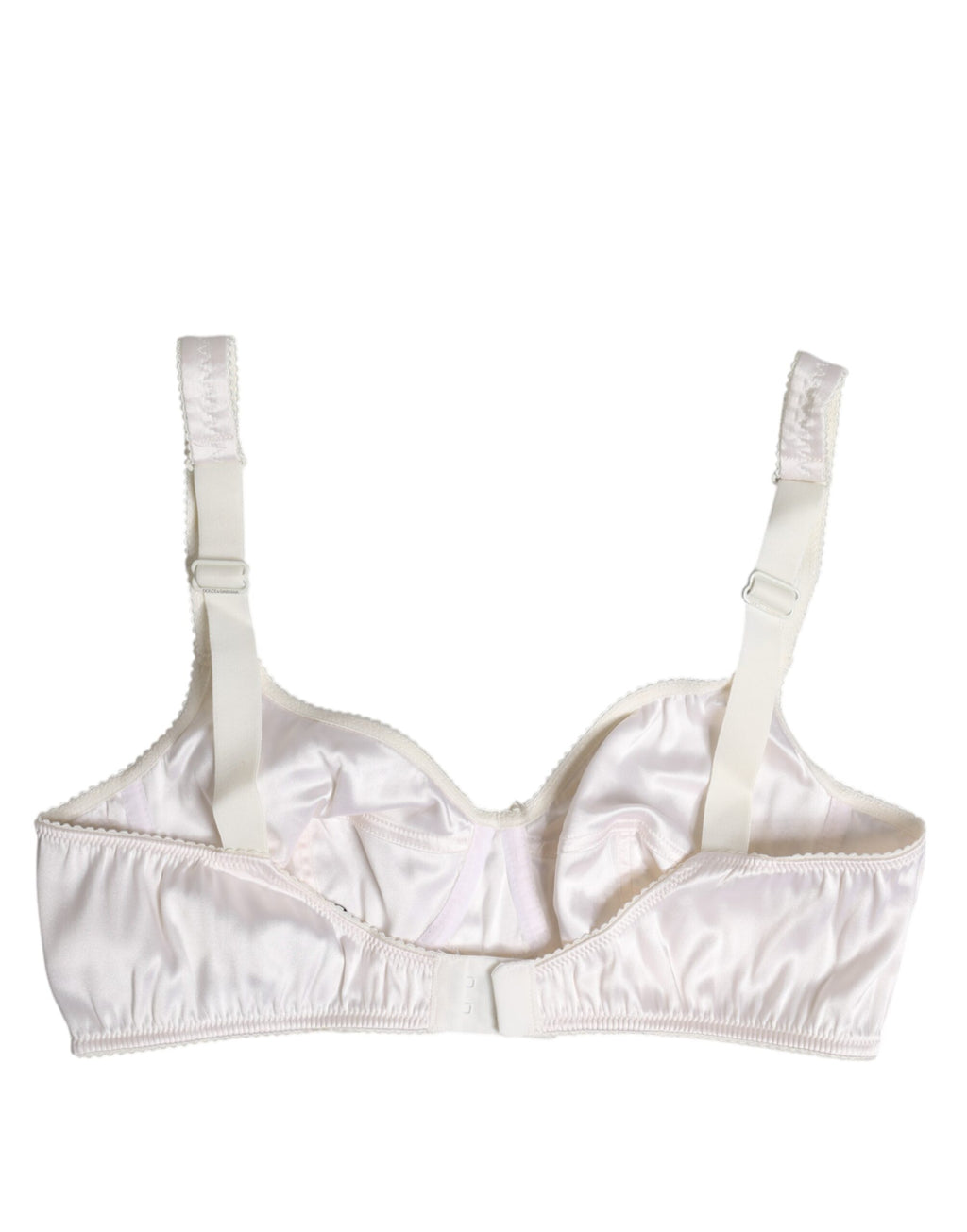 Dolce & Gabbana White Silk Wireless Balconette Bra Underwear