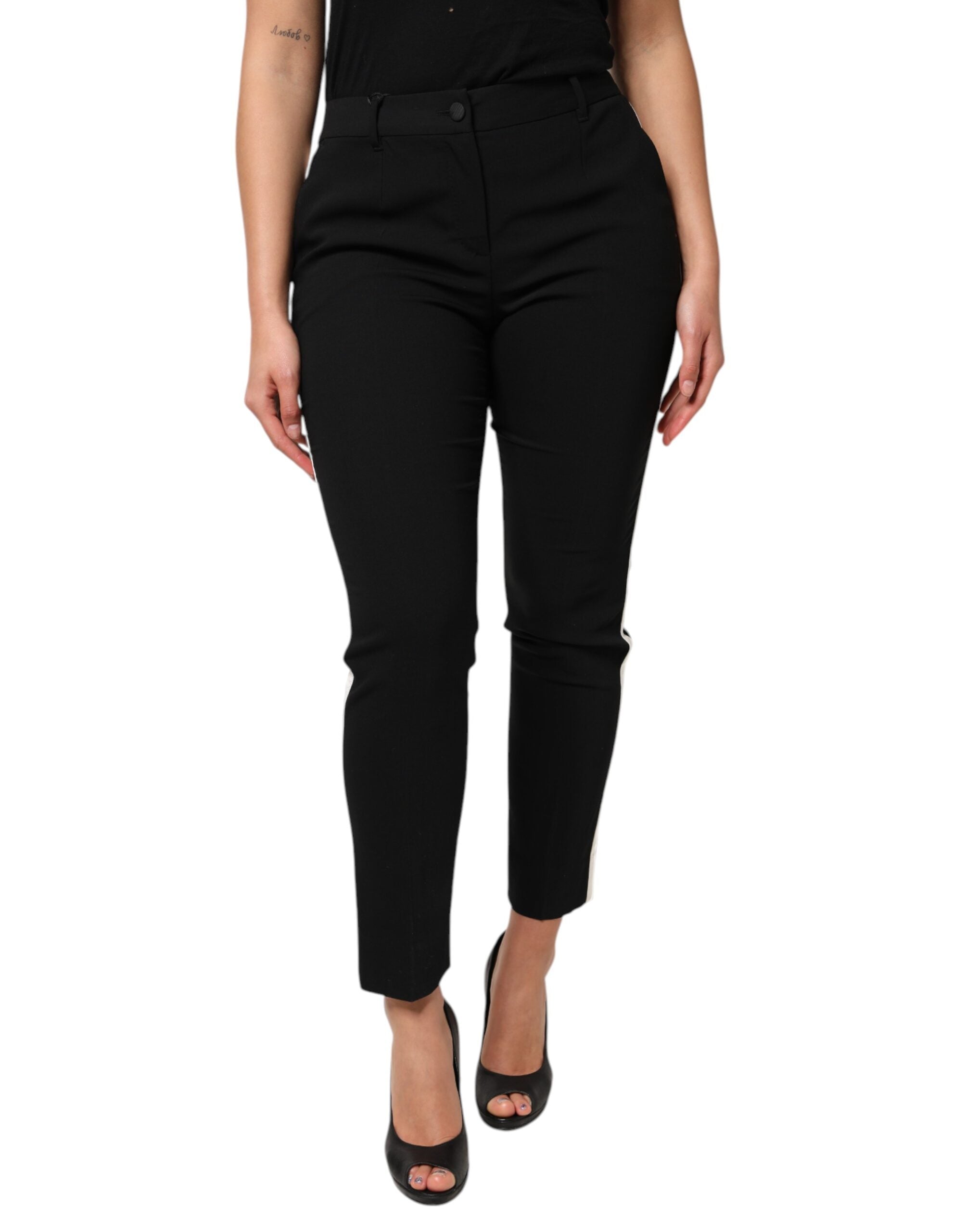 Dolce & Gabbana Black Tailored Wool Trousers