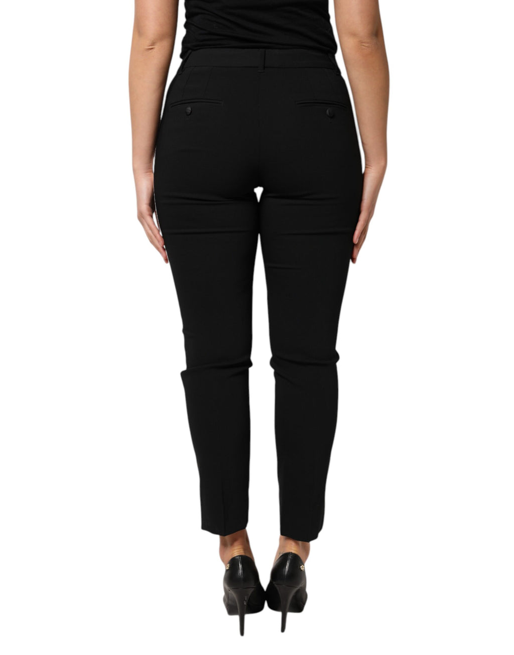 Dolce & Gabbana Black Tailored Wool Trousers
