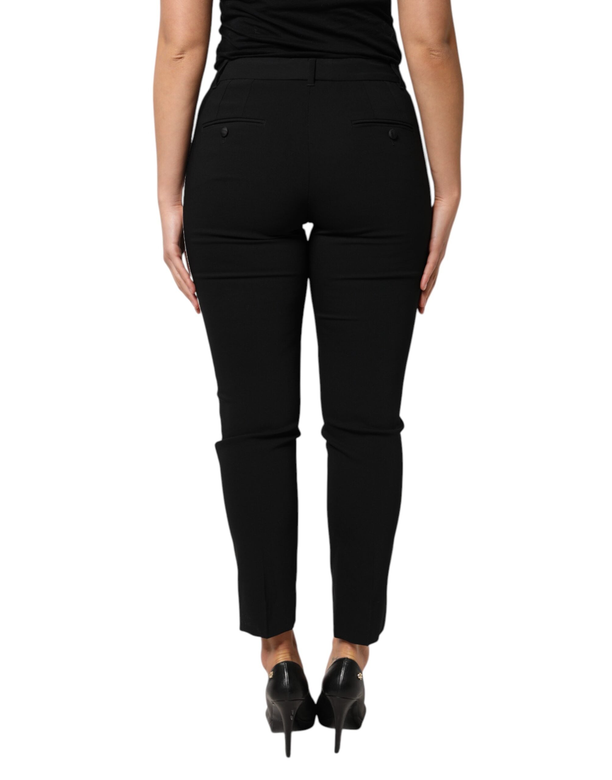 Dolce & Gabbana Black Tailored Wool Trousers