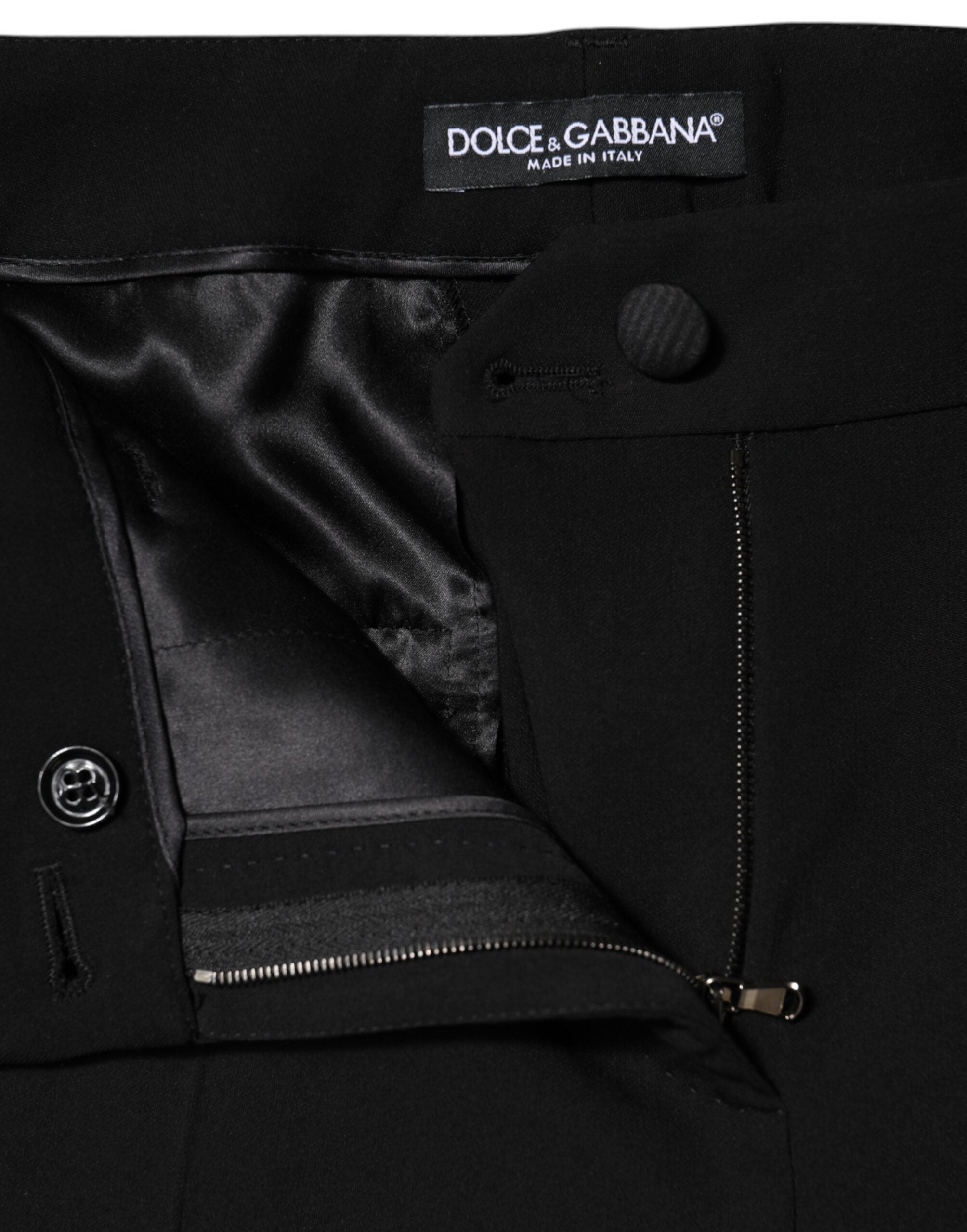 Dolce & Gabbana Black Tailored Wool Trousers