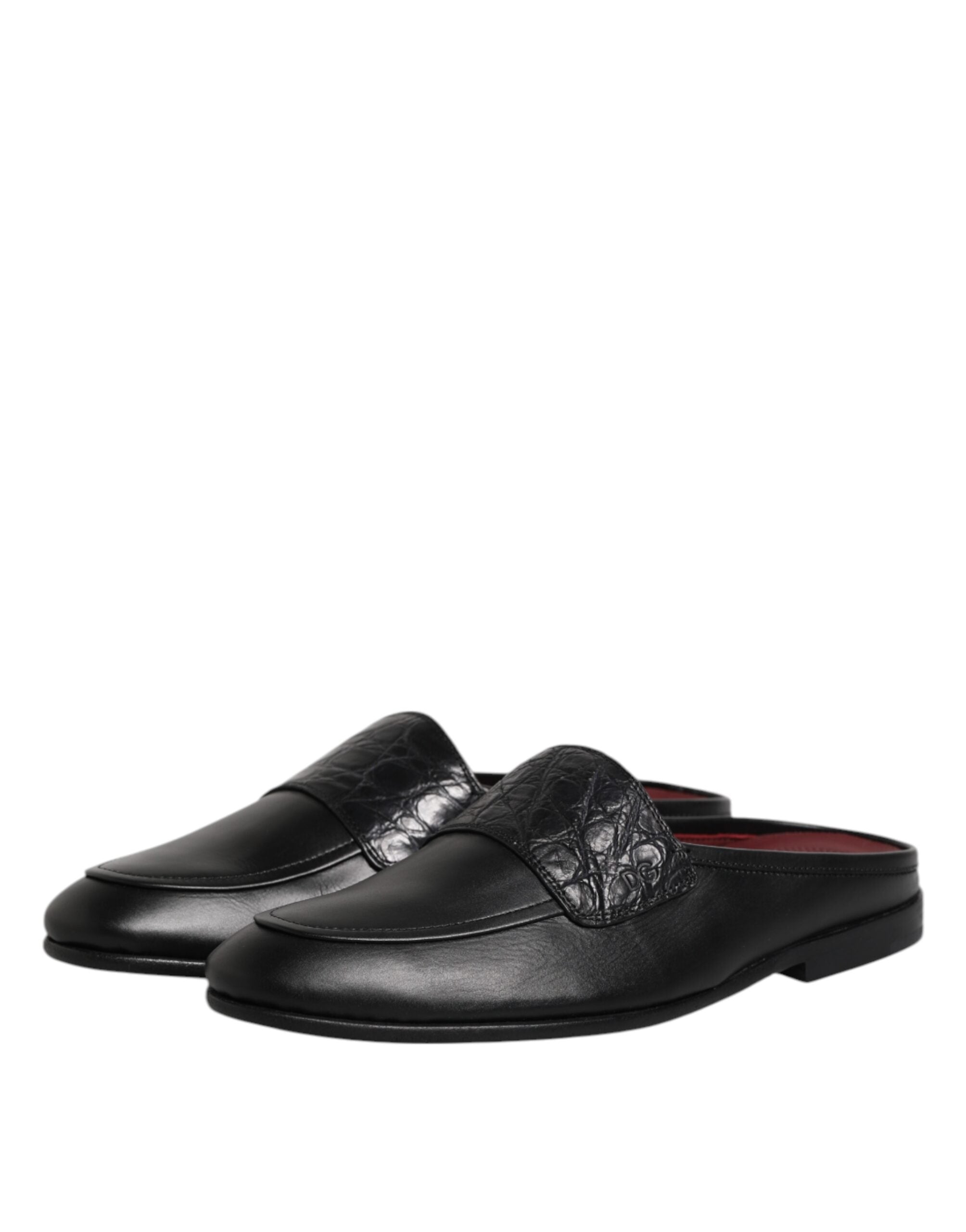 Dolce & Gabbana Black Calfskin Loafer Shoes