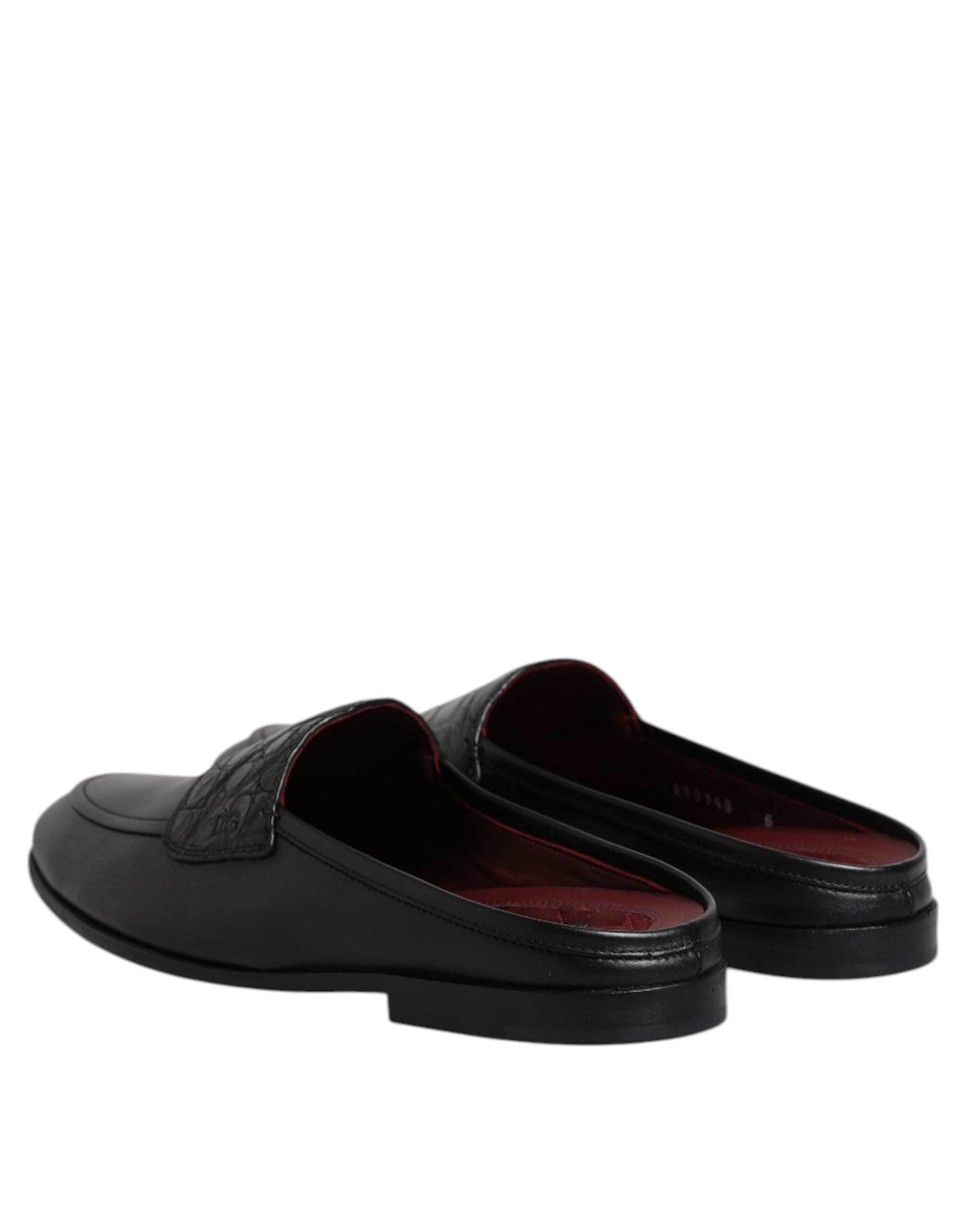 Dolce & Gabbana Black Calfskin Loafer Shoes