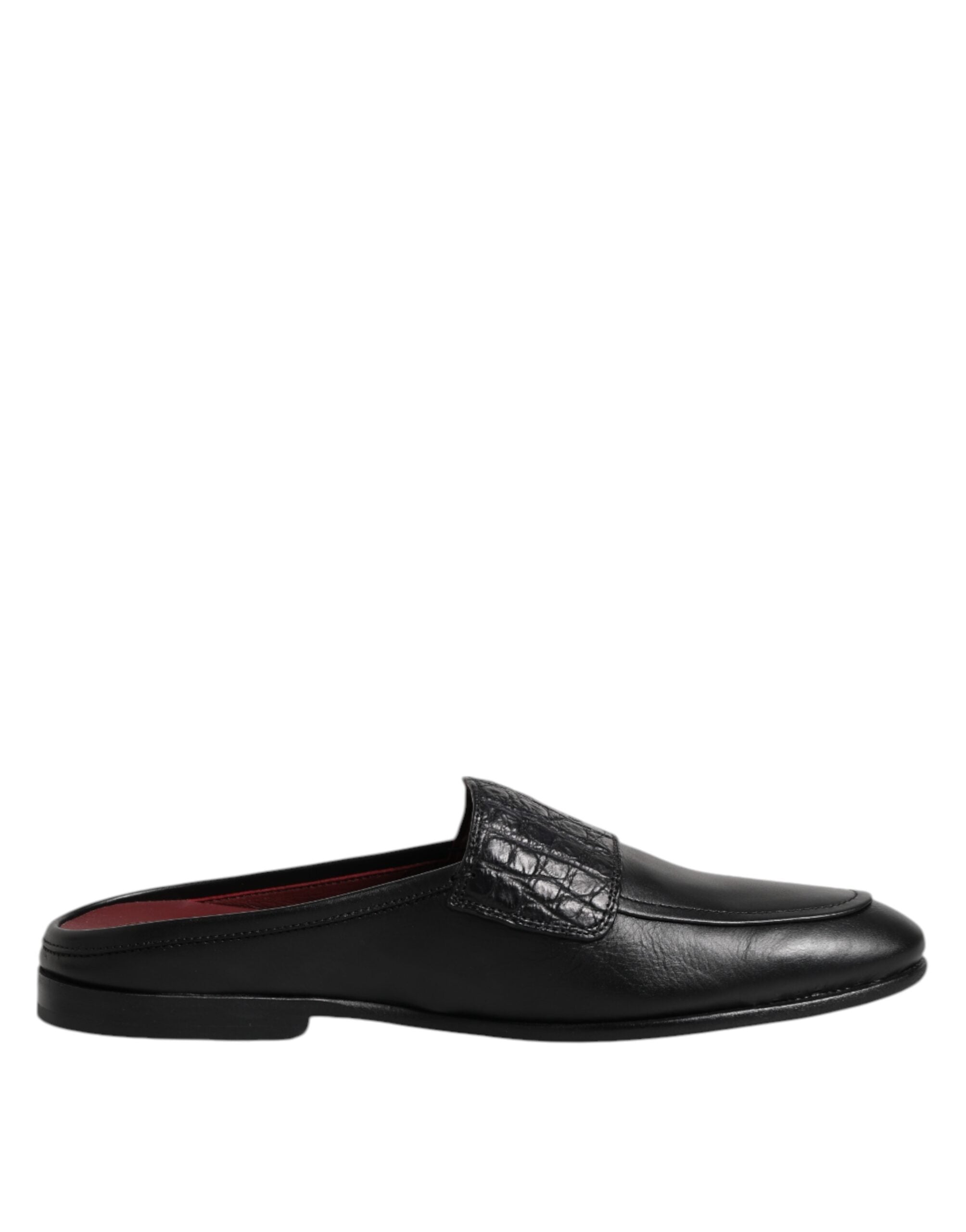 Dolce & Gabbana Black Calfskin Loafer Shoes