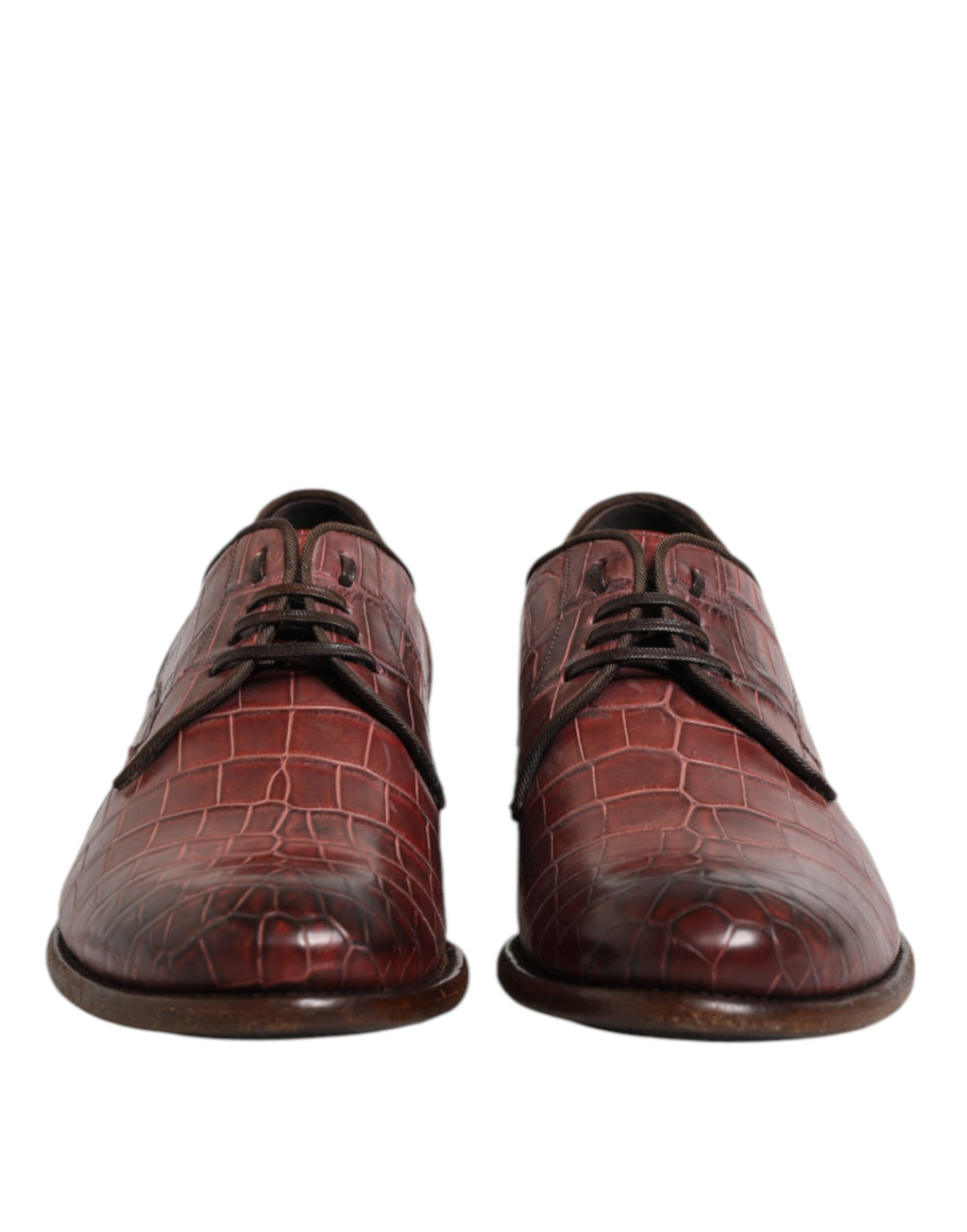 Dolce & Gabbana Burgundy Leather Lace-up Derby Dress Shoes